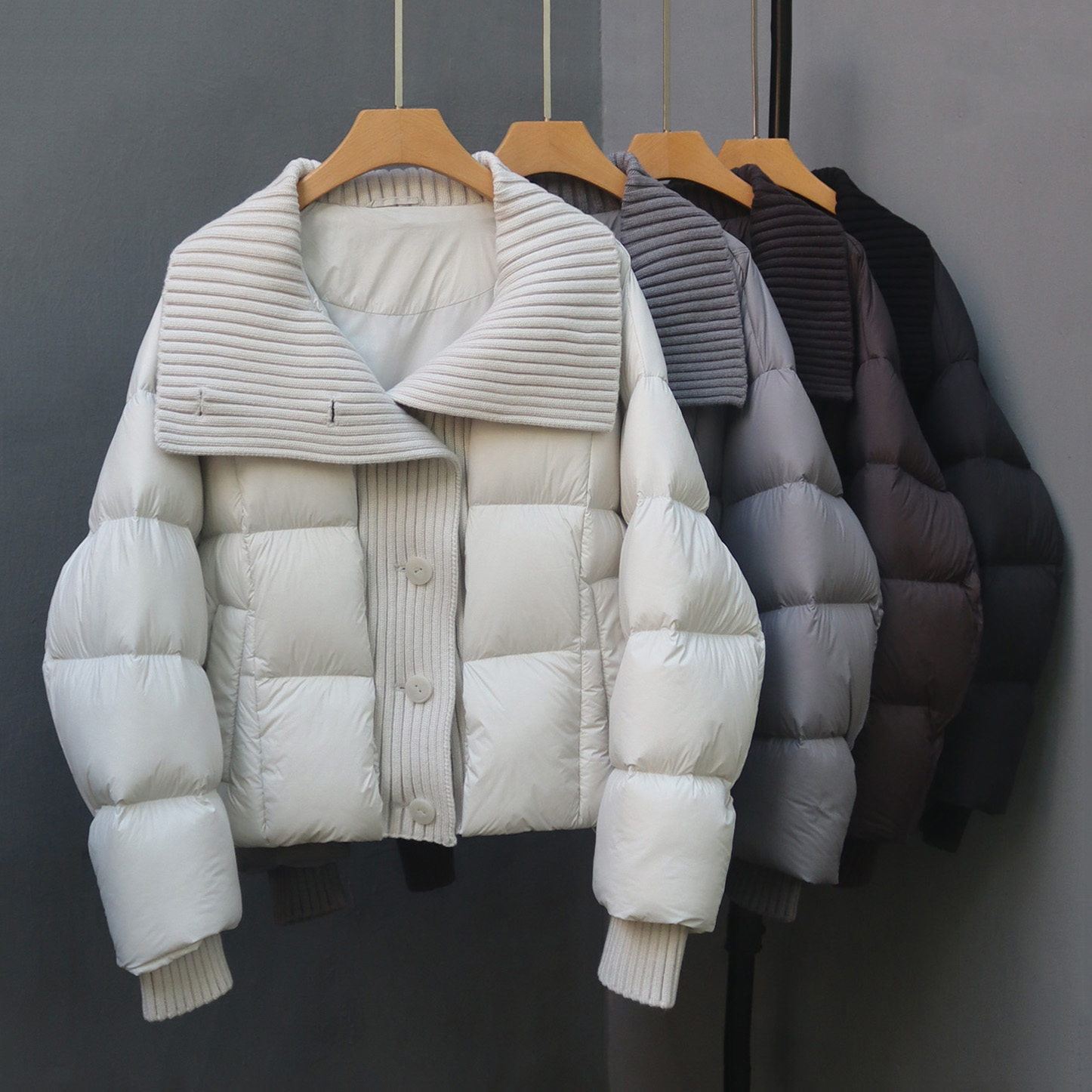 短款针织羽绒服冬季新款设计外套