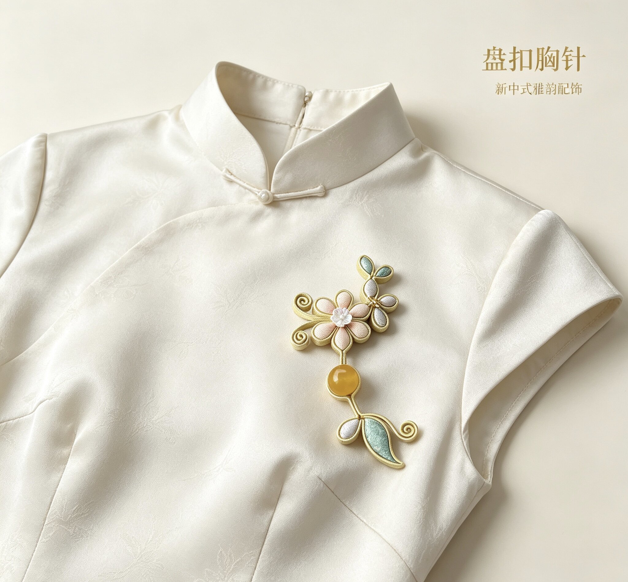 新中式国风花扣旗袍盘扣纽扣真丝正绢填包扣唐装汉服高档手工装饰