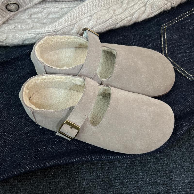 2025冬复古森系加绒勃肯鞋一字扣带玛丽珍鞋软底文艺风奶奶单鞋女