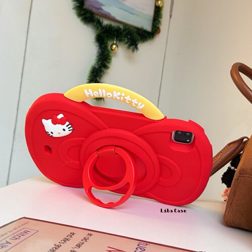 可爱红蝴蝶结猫咪ipad硅胶保护套