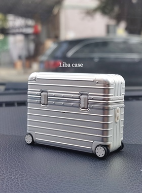 创意银色行李箱适用AirPods保护套新款iPod苹果耳机套电镀2代无线蓝牙盒3代airpodspro2代小众防摔硅胶保护壳