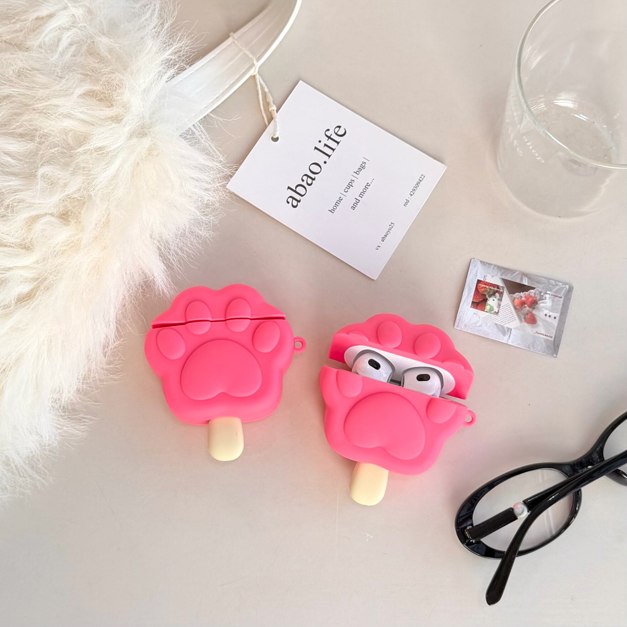 ins立体猫爪冰棍适用airpods4保护套苹果耳机保护壳air