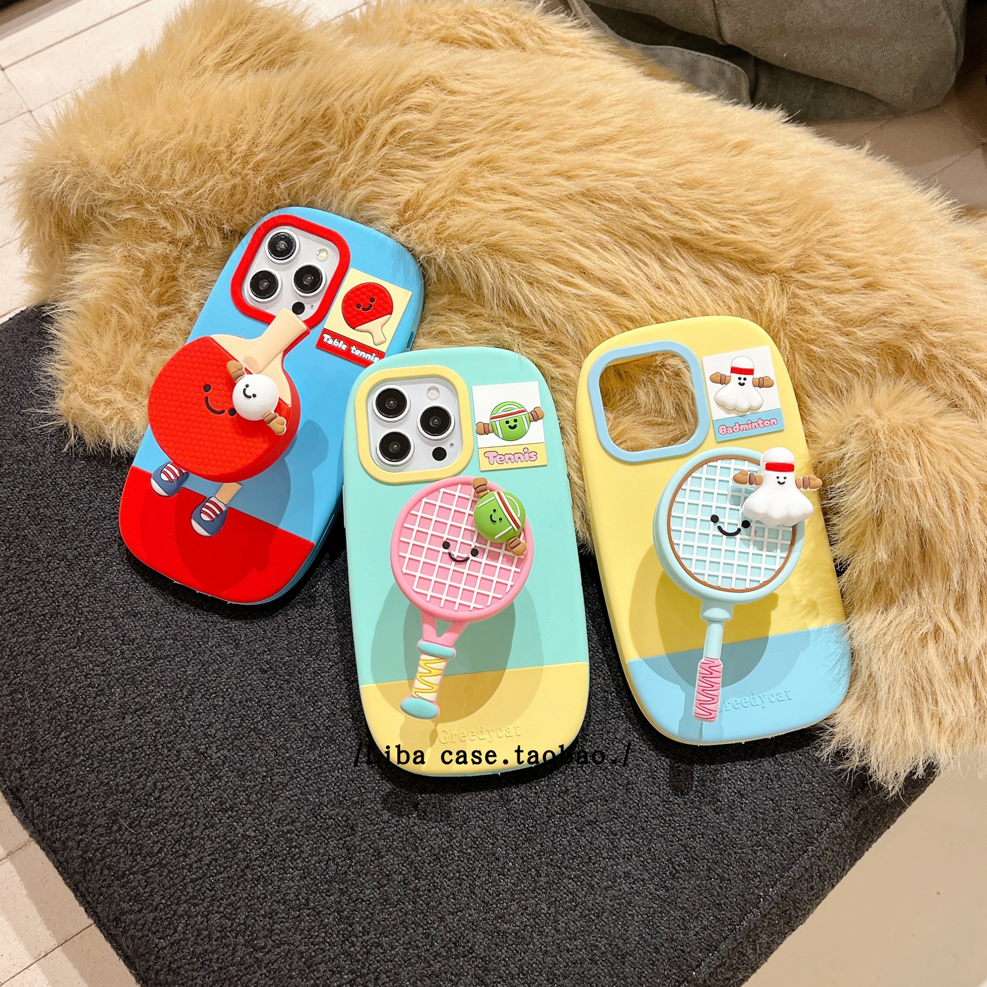 iPhone硅胶羽毛球乒乓球手机壳