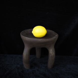 双子商店 手工诧寂风复古实木小花台托盘果盘 装饰木质高台摆件