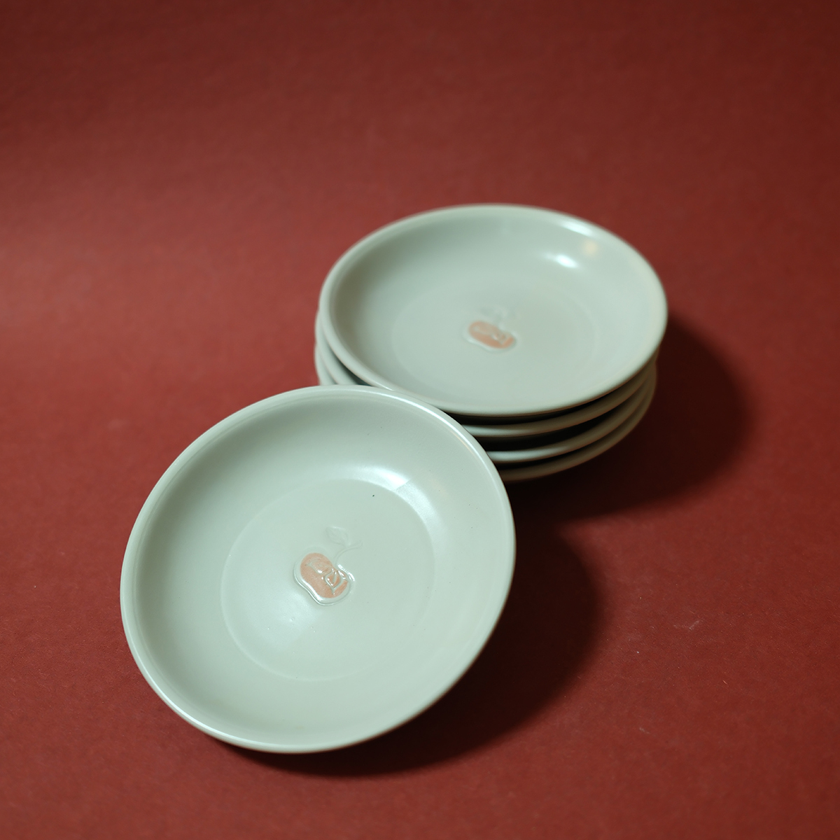 双子商店 中古日本制有田烧木守自然风水果纹陶瓷小餐盘 餐碟