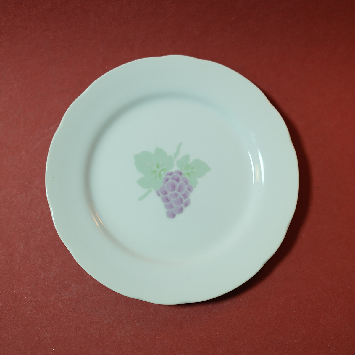 双子商店 中古日本制vintage葡萄纹白瓷餐盘 早餐盘