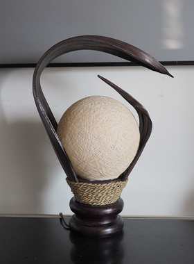 中古椰子台灯复古椰树装饰台灯