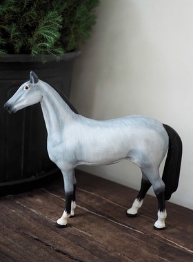 双子商店 孤品中古日本制树脂材质装饰马摆件