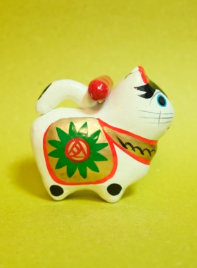 双子商店 孤品中古日本制手工和纸工艺彩绘生肖狗招福装饰摆件