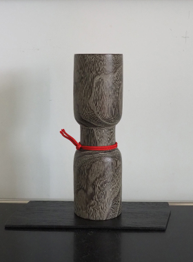 中古桐木花器日式实木花道器