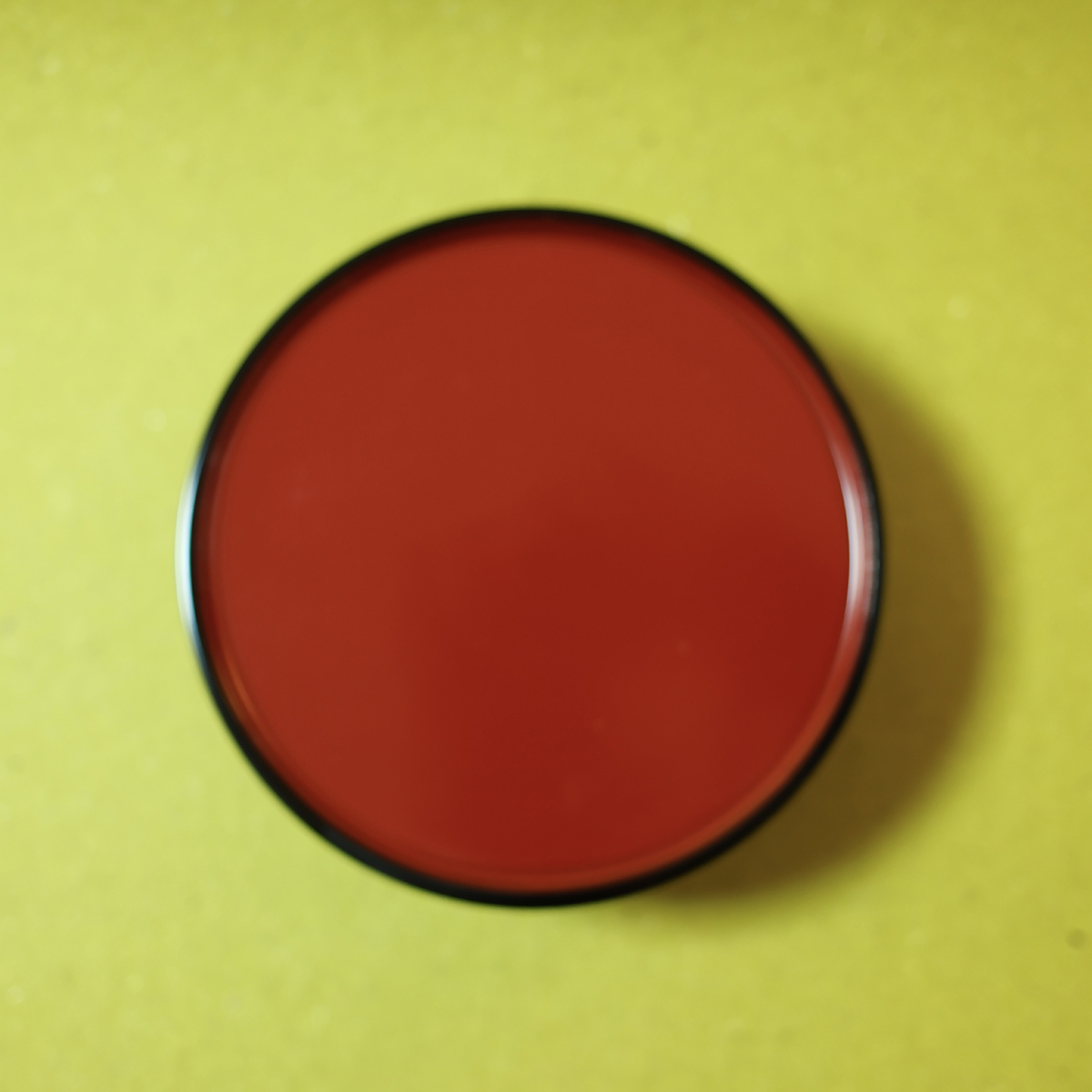 中古日本东大寺造实木大漆厚胎朱涂黑边微高台茶托盘 壶承