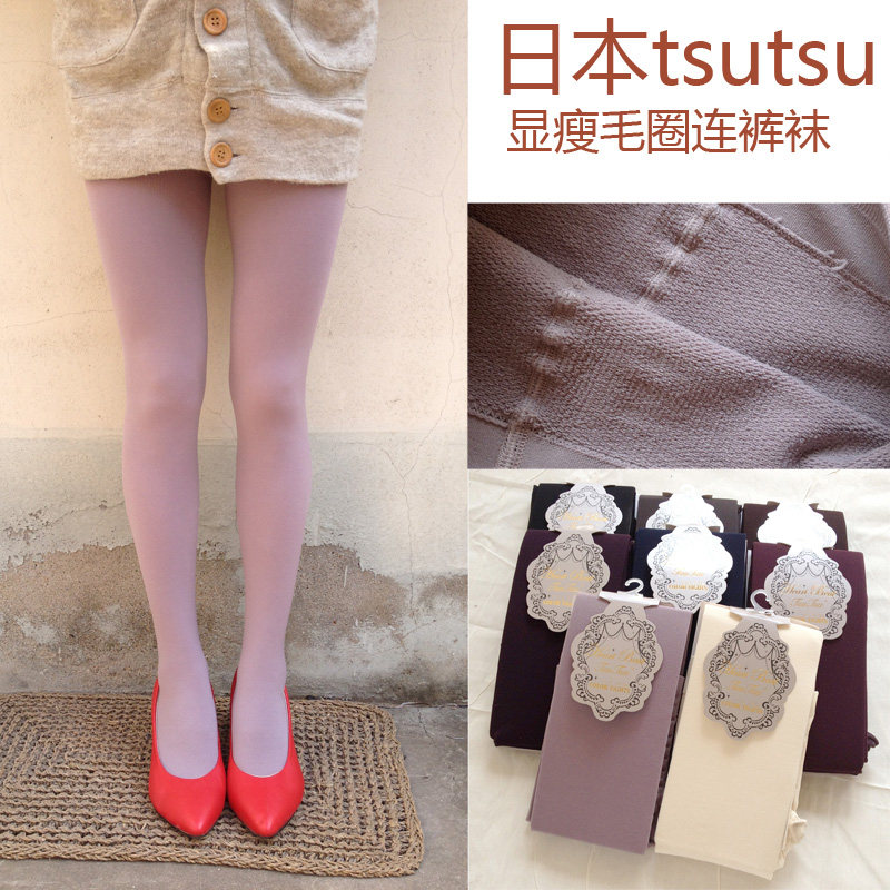 牛货秋冬袜子TSUTSU内拉毛圈冬天显瘦打底裤加厚连裤袜九分踩脚裤