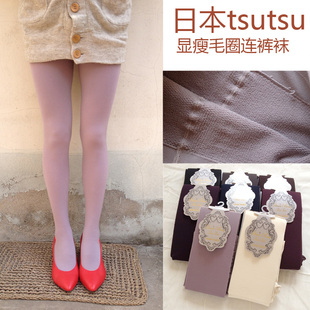 牛货秋冬袜子TSUTSU内拉毛圈冬天显瘦打底裤加厚连裤袜九分踩脚裤