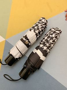 日系 夏日防晒图层伞 千鸟格晴雨伞