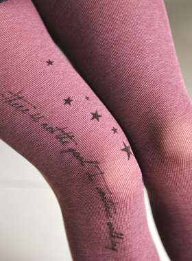 Modern Red 丝绒文艺复古花朵丝袜 连裤袜 字母星星款