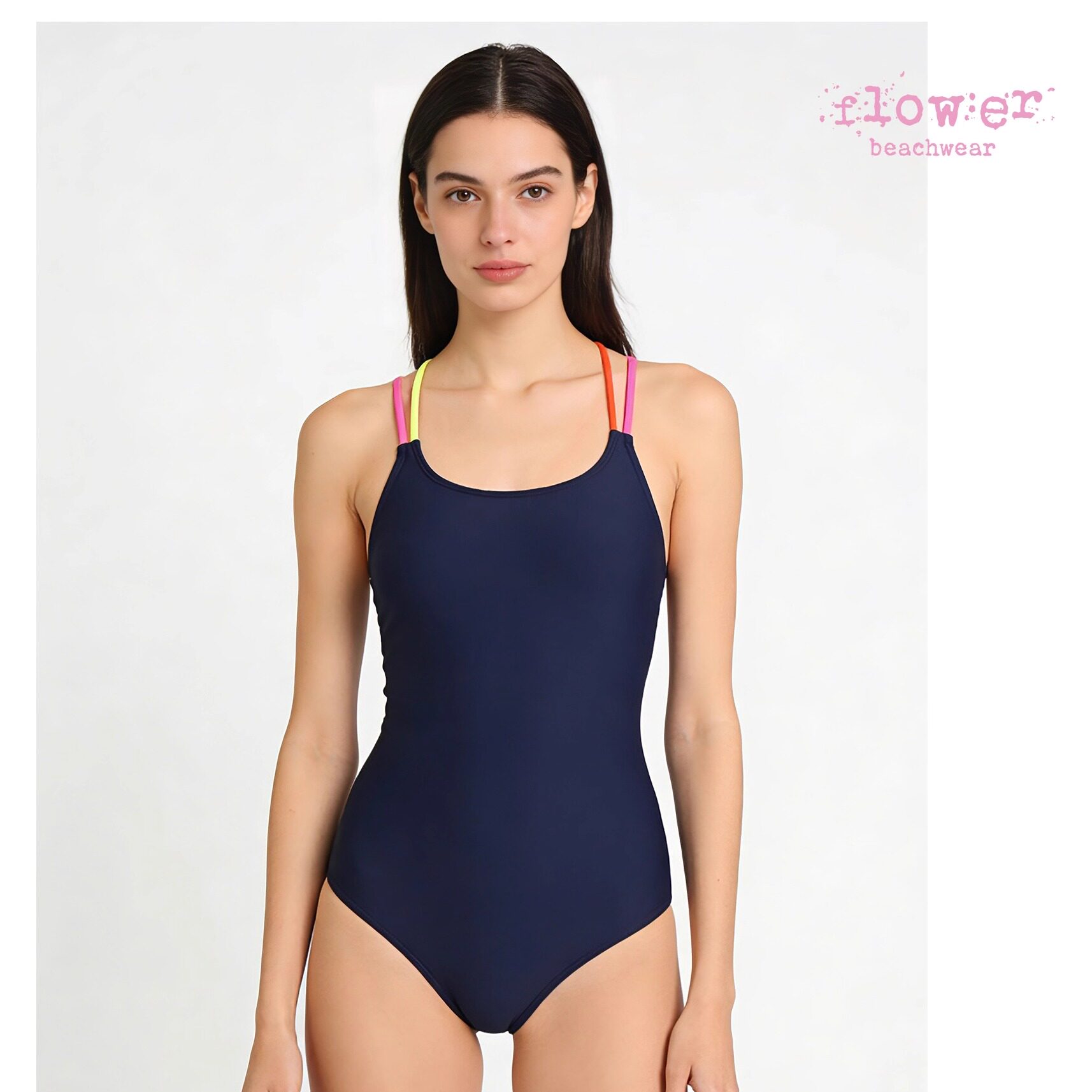 FLOW:ER纯色连体竞速泳衣｜双层带胸垫｜中底叉｜训练竞技泳衣