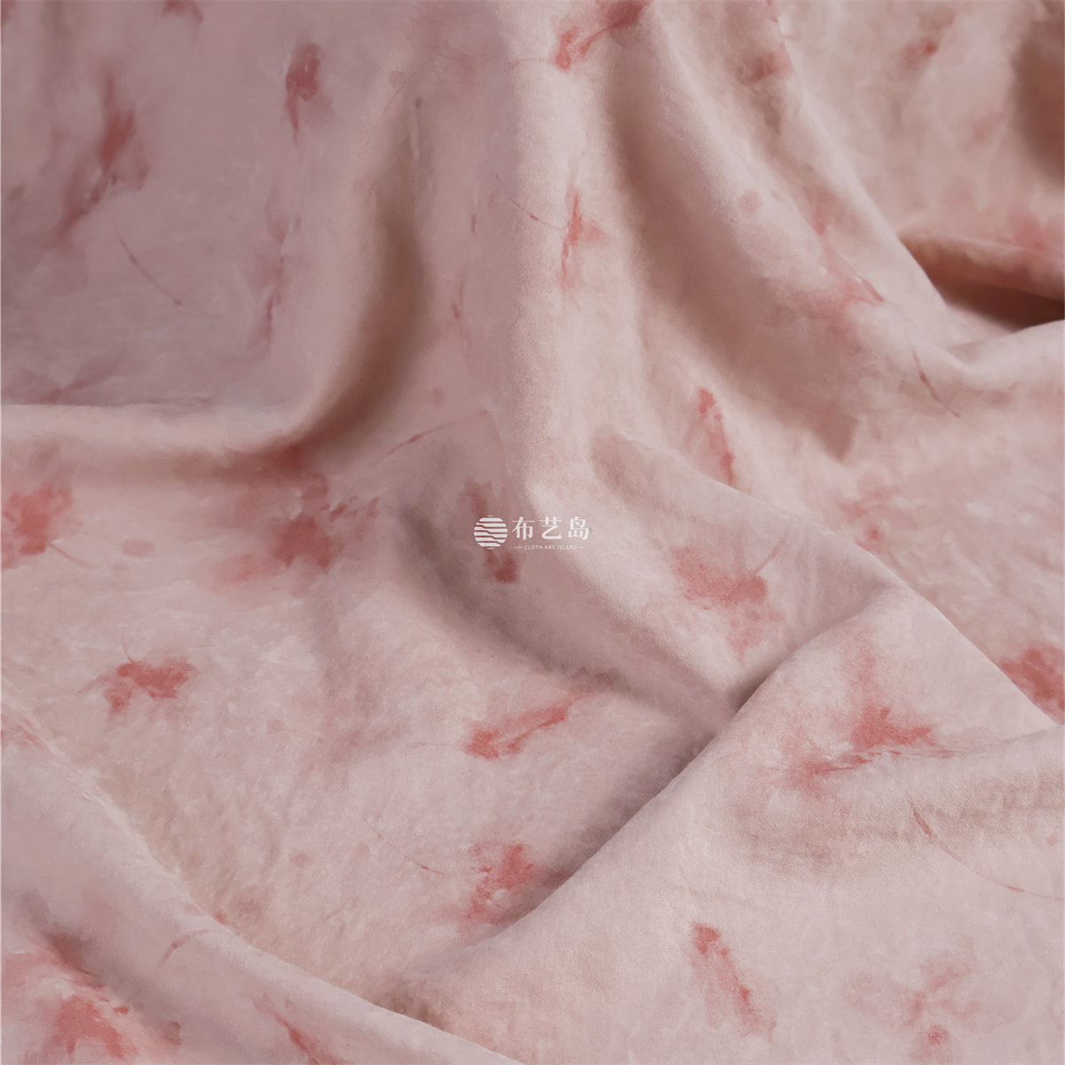 布艺岛麂皮绒连衣裙粉色印花布料