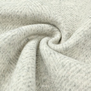 人字纹90%羊毛灰白色双面可剥羊毛呢布料大衣外套秋冬做衣服面料A