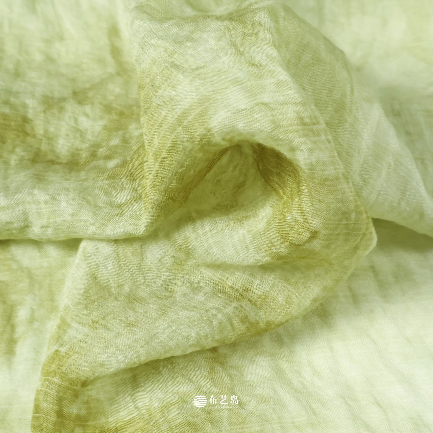 布艺岛天丝麻汉服草木扎染面料