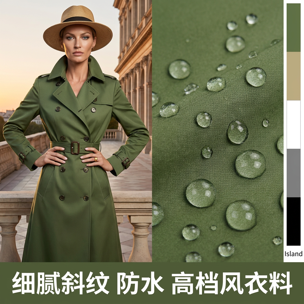 时尚有型 多色纯色斜纹哑光防水风衣布料外套裤子夹克工装面料D