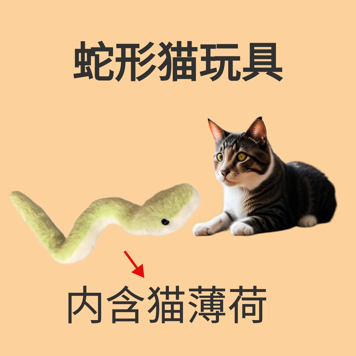 小青蛇逗猫棒猫咪玩具逗猫神器猫猫用品自嗨解闷猫薄荷玩具用品