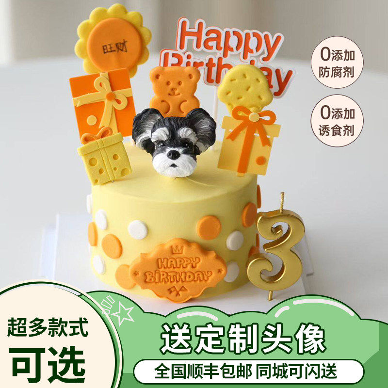 宠物生日蛋糕送立体头像手工自制猫咪狗狗吃的蛋糕鸡肉牛肉三文鱼
