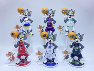 正版TOM and JERRY猫和老鼠活力篮球队系列盲盒手办摆件儿童礼物