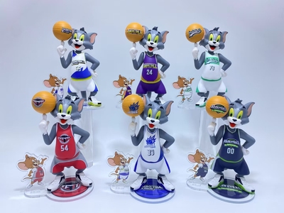 正版TOM and JERRY猫和老鼠活力篮球队系列盲盒手办摆件儿童礼物