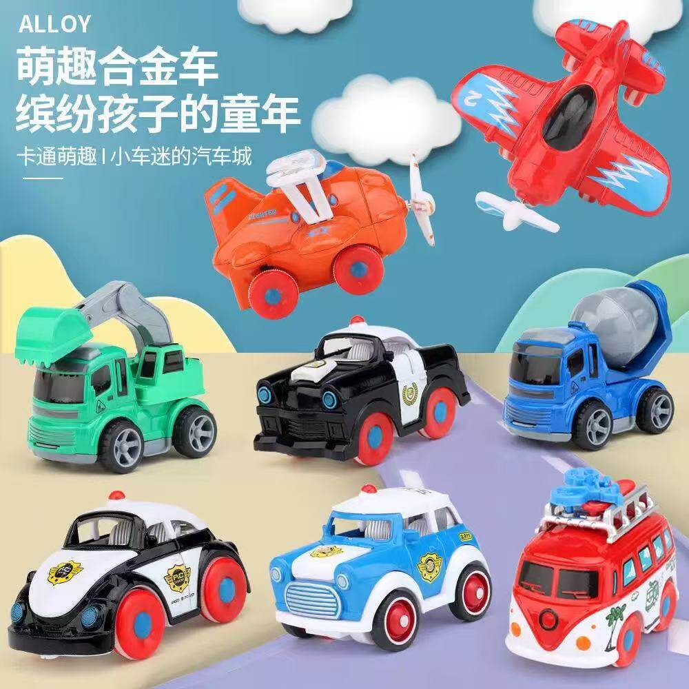 正版合金惯性小汽车模型工程车飞机警车男孩玩具礼物
