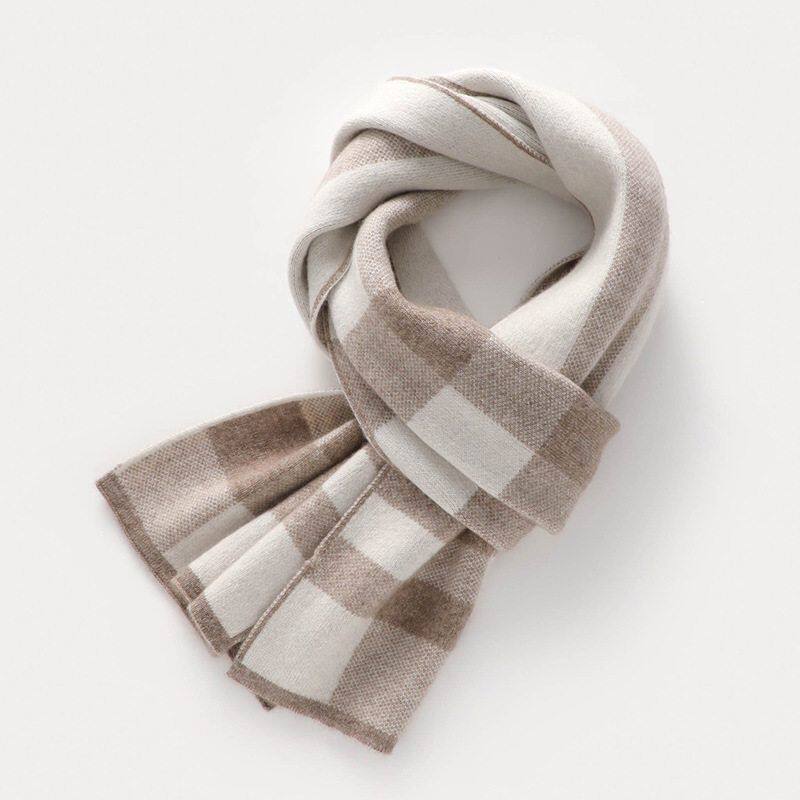 山羊绒衫轻奢秋冬男女通用时尚加厚加大针织围巾保暖小围脖披肩