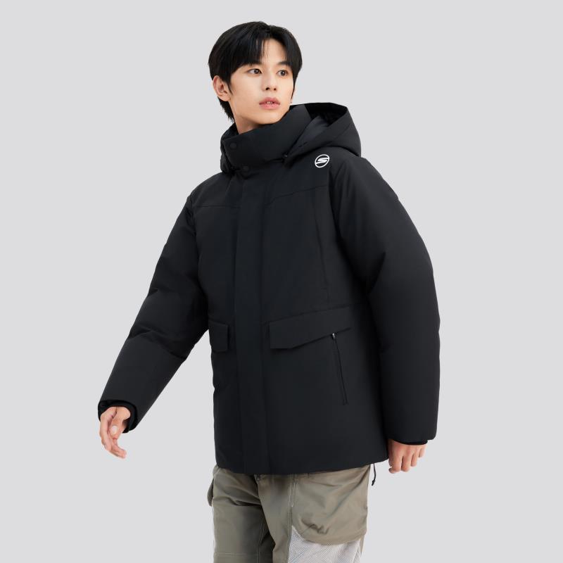Skechers斯凯奇冬款男子梭织中款羽绒服保暖舒适宽松外套P424M065