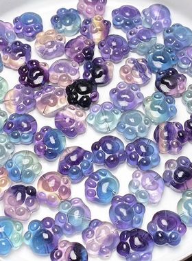 diy彩萤石猫爪熊掌材料小提溜