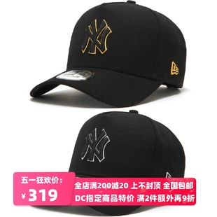 NEWERA纽亦华940男女MLB洋基NY金边LOGO高顶弯檐帽棒球帽12718139