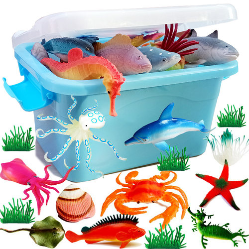 软胶海洋动物模型鲨鱼大章鱼玩具