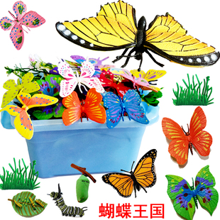 有趣漂亮 饰道具 仿真小蝴蝶模型昆虫动物儿童益智彩色塑胶虫子装