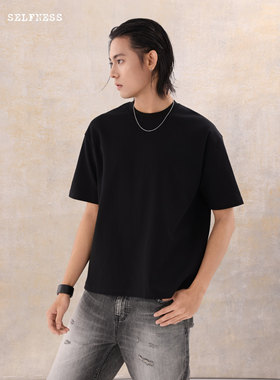 Selfness 25ss Basic Boxy宽松版型通勤纯色圆领短袖T恤Tee4色