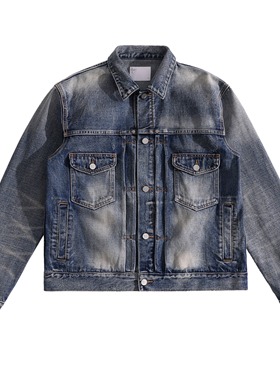 SELFNESS TYPE2 UTILITY JACKET 15盎司水洗做旧牛仔夹克外套男