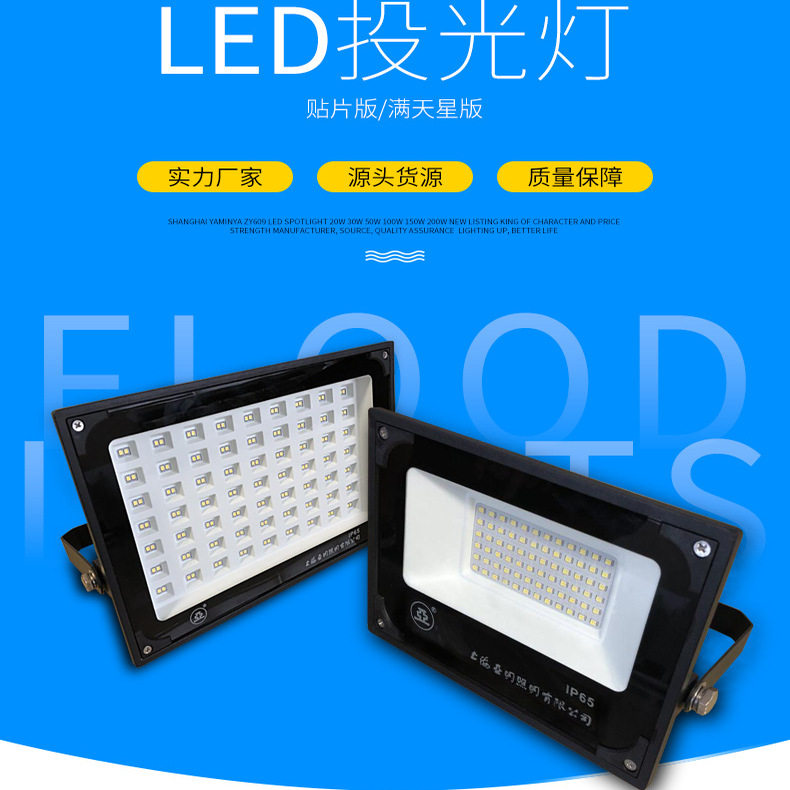 上海亚明 原装新品泛光灯 LED投光灯300W 500W园林亮化户外防水灯