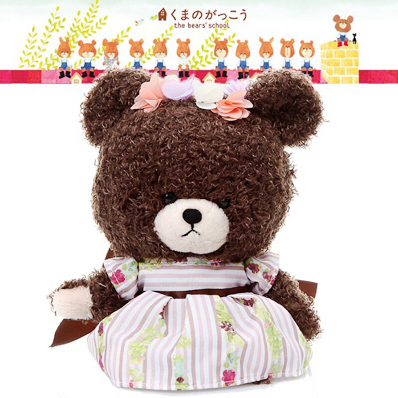 日本正版读书熊 the bears school 小熊学校卷毛杰克碎花裙S号