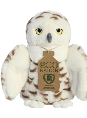 英国代购正品01.04 Eco Nation Snowy Owl Soft Toy 雪鸮毛绒玩具