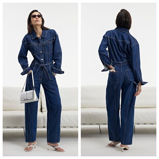 名品ER 女装 百搭连衣裤 正品 翻领牛仔长款 03.21 时尚 英国代购 新款