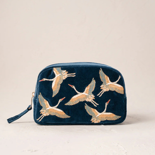 英国代购 Bag 限量款 Wash 化妆包 Cranes 11.28 正品 刺绣仙鹤
