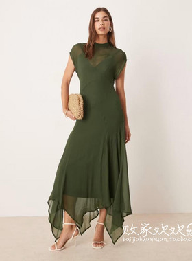 英国代购正品10.08 2025潮流导向 女装新款 设计不规则迷人连衣裙