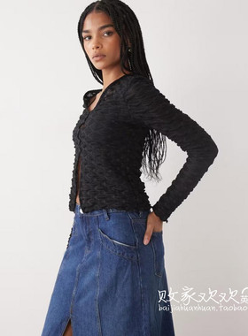 英国代购正品09.20 2025潮流导向 女装新款 时尚深色长袖设计小衫