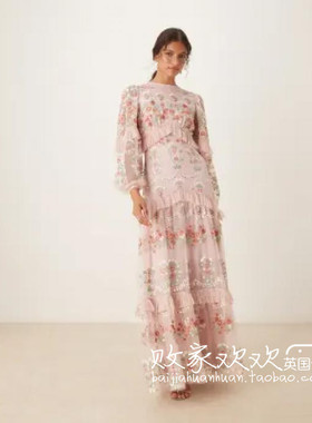 英国代购正品07.07 2025潮流导向 女装新款 碎花长款礼服连衣裙