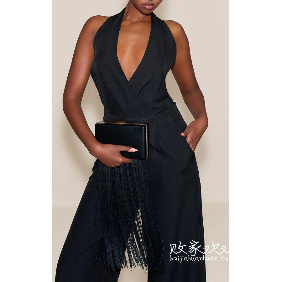 英国代购正品11.19 名品PL 女包新款 时尚设计流苏深色手拿包