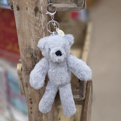 英国代购正品04.28 Ste The Plush Light Grey Teddy泰迪熊钥匙圈