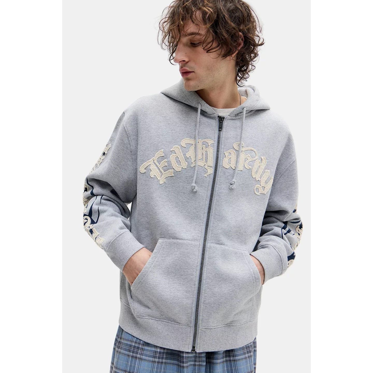 英国代购正品05.06 名品UO 男装新款 连帽拉链舒适百搭卫衣