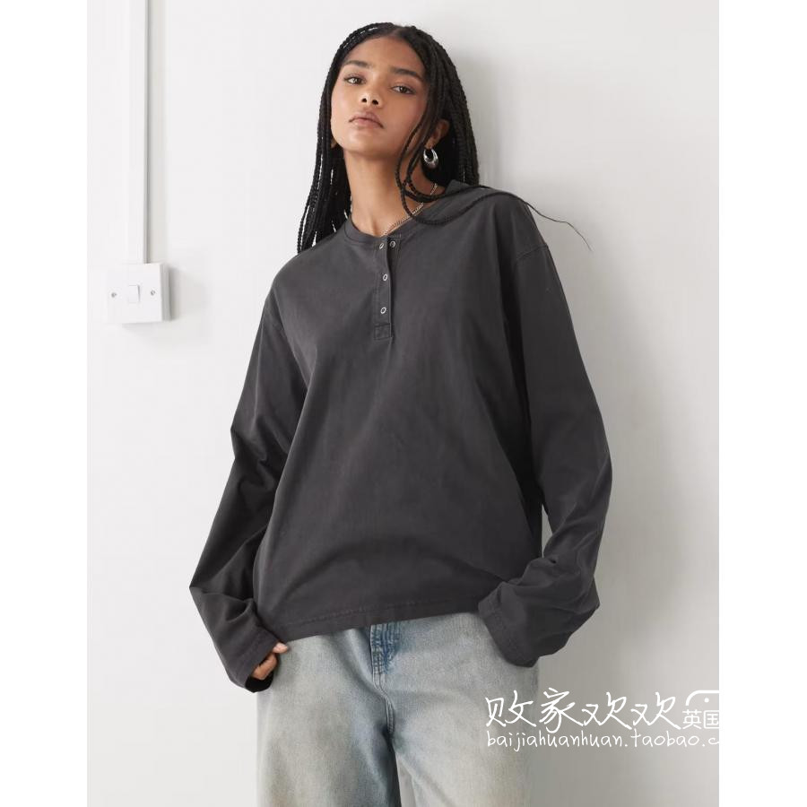 英国代购正品10.08 2025潮流导向 女装新款 深色长袖舒适打底衫