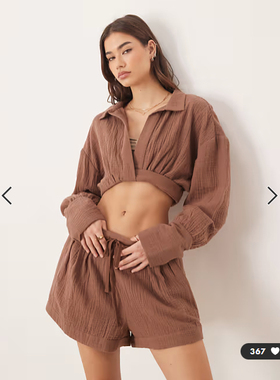 英国代购正品01.24 2026潮流导向 女装新款 翻领高腰长袖设计小衫